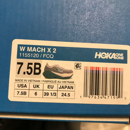 HOKA Women's Mach X 2 Running Shoes - Frost / Electric Aqua