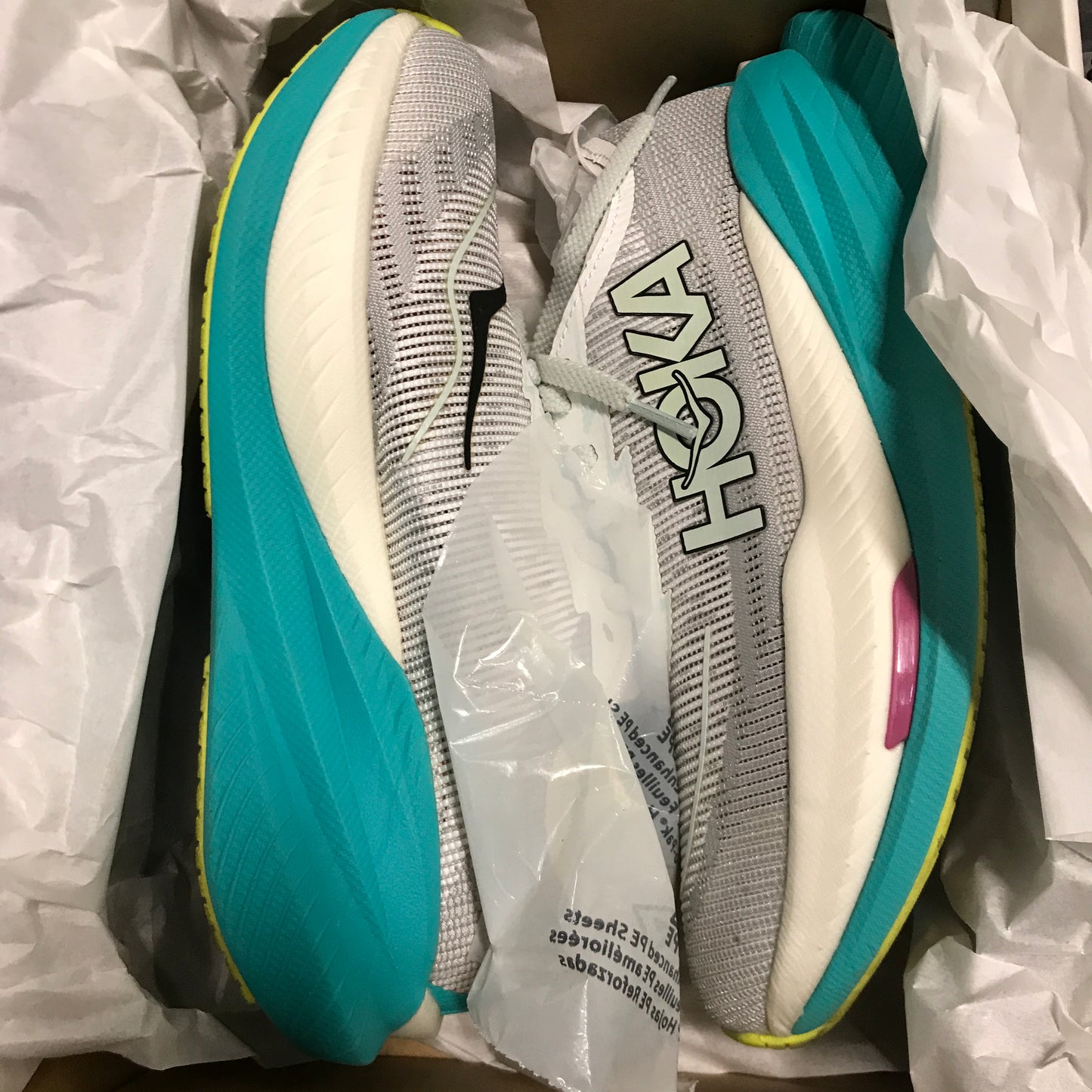 HOKA Women's Mach X 2 Running Shoes - Frost / Electric Aqua