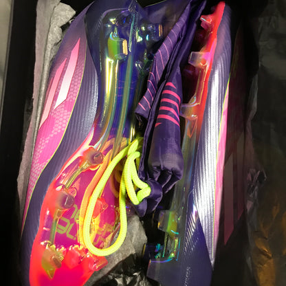 Adidas F50 Elite LY Laceless Firm Ground Cleats - Purple / Cloud White / Lucid Lemon