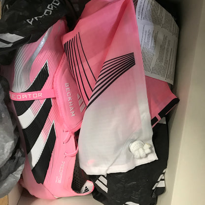 Adidas PREDATOR ELITE Fold-Over Tongue Firm Ground Soccer Cleats Beckham - Beam Pink / Core Black / Cloud White