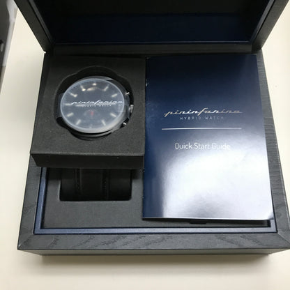 Pininfarina by Globics Sintesi Hybrid Smartwatch (44mm) Midnight Shadow / Italian Leather