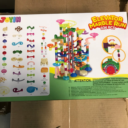 JOYIN 236Pcs Glowing Marble Run with Motorized Elevator