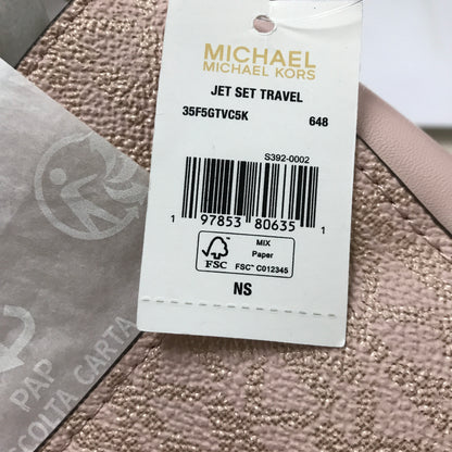 Michael Kors Jet Set Small Signature Logo Stripe Crossbody Bag - Powder Blush