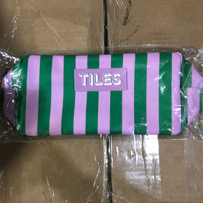 My Fair Mahjong - Premium Mahjong Tile Bag - Purple & Green Stripes