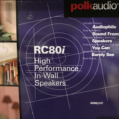Polk Audio RC80i High-Quality In-Ceiling Speakers with 8" Drivers - One Pair