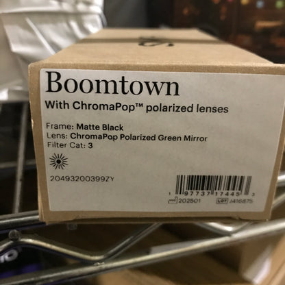 Smith Boomtown Sunglasses - Matte Black Frame / ChromaPop Polarized Green Mirror Lens