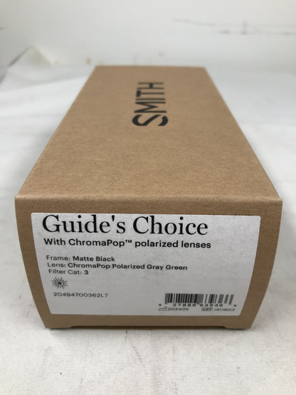 Smith Guide's Choice Sunglasses - Matte Black + ChromaPop Polarized Gray Green Lens