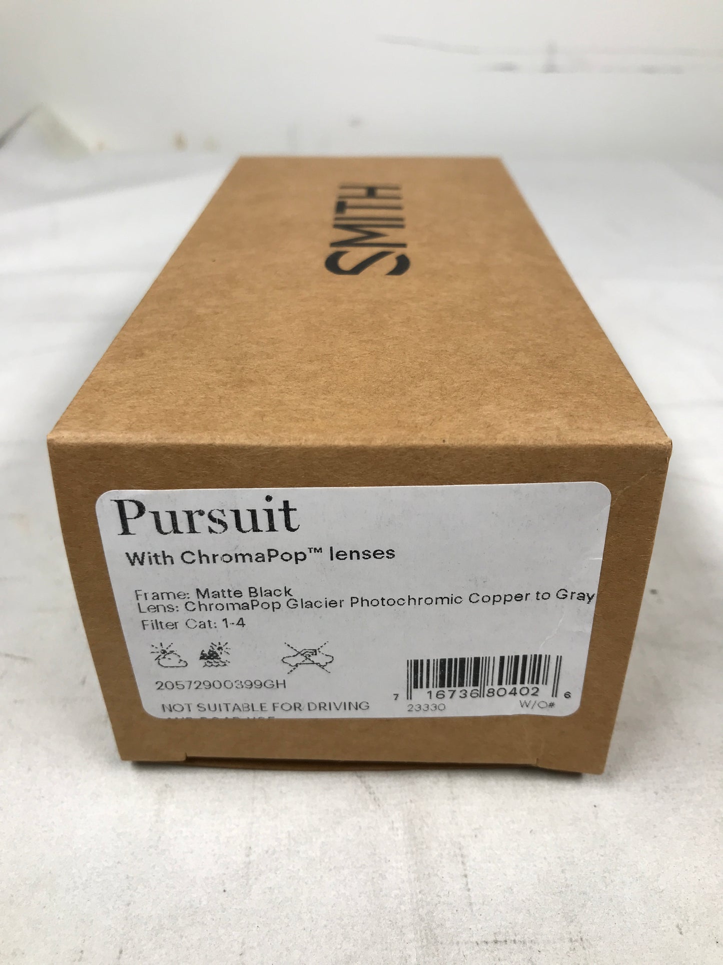 Smith Pursuit Sunglasses - Matte Black + ChromaPop Glacier Photochromic Copper to Gray Lens