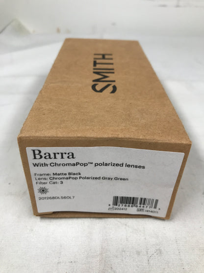 Smith Barra Sunglasses - Matte Black + ChromaPop Polarized Gray Green Lens