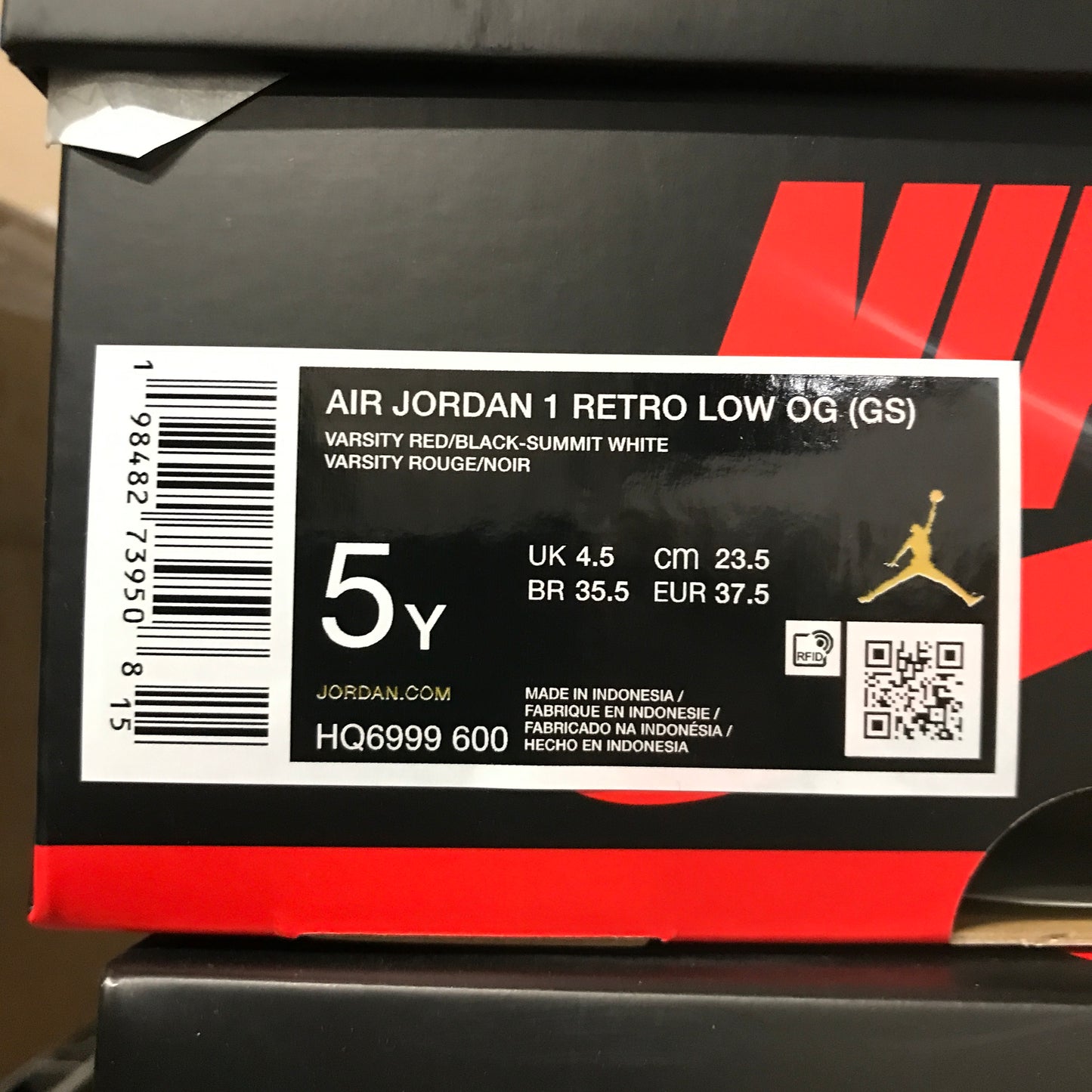 Nike Jordan AJ 1 Retro Low OG (Boys' Grade School) - Red/White/Black