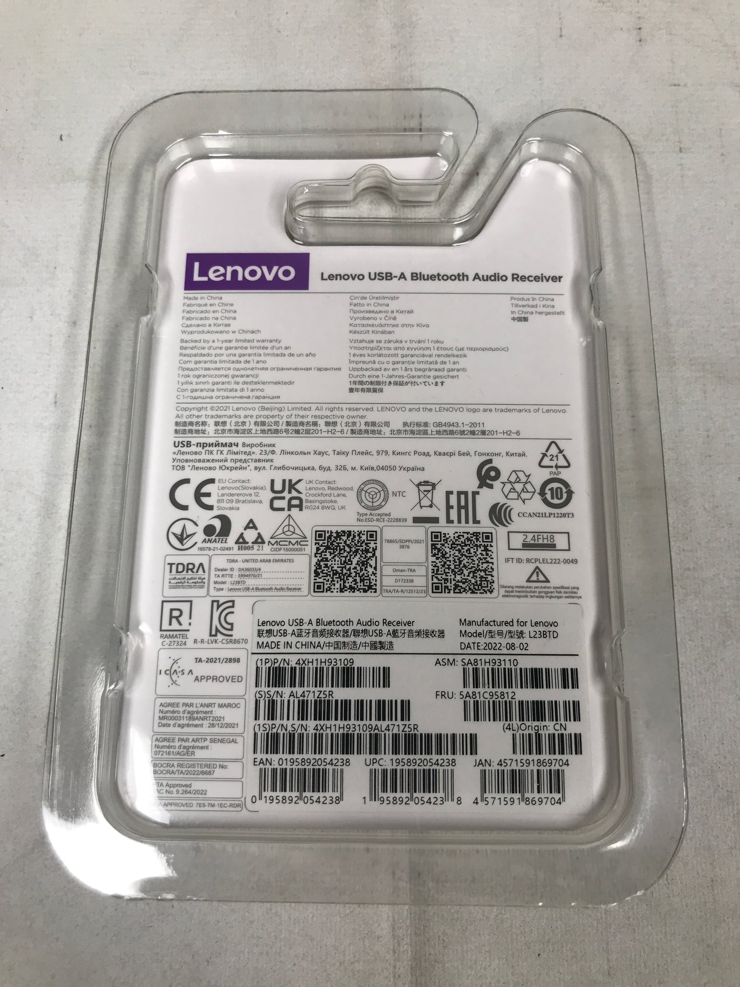 Lenovo USB-A Bluetooth Audio Receiver