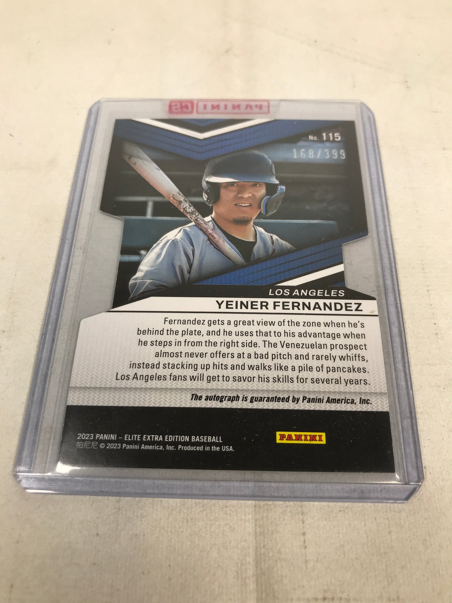 Panini Elite Extra Edition Baseball Yeiner Fernandez Signed Card 2023