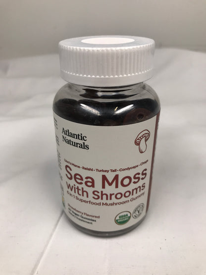 Atlantic Naturals Sea Moss with Shrooms, 60 Vegan Gummies