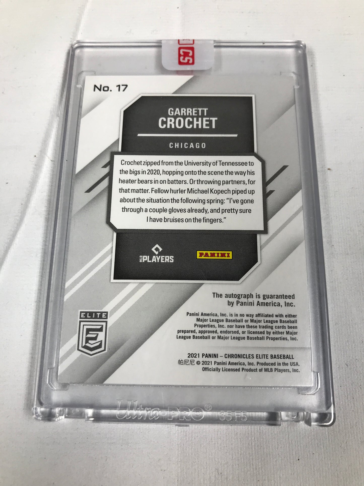 Panini Chronicles Elite Baseball Garrett Corchet Signed Card 2021