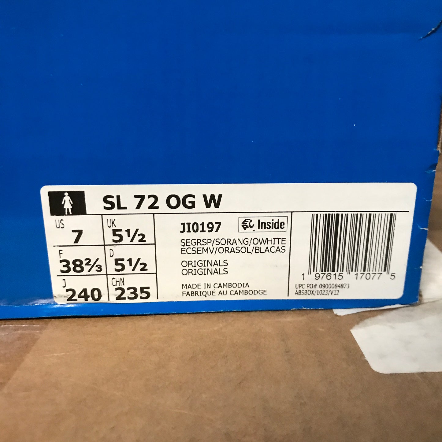 Adidas SL 72 OG Shoes - Semi Green Spark / Solar Orange / Off White