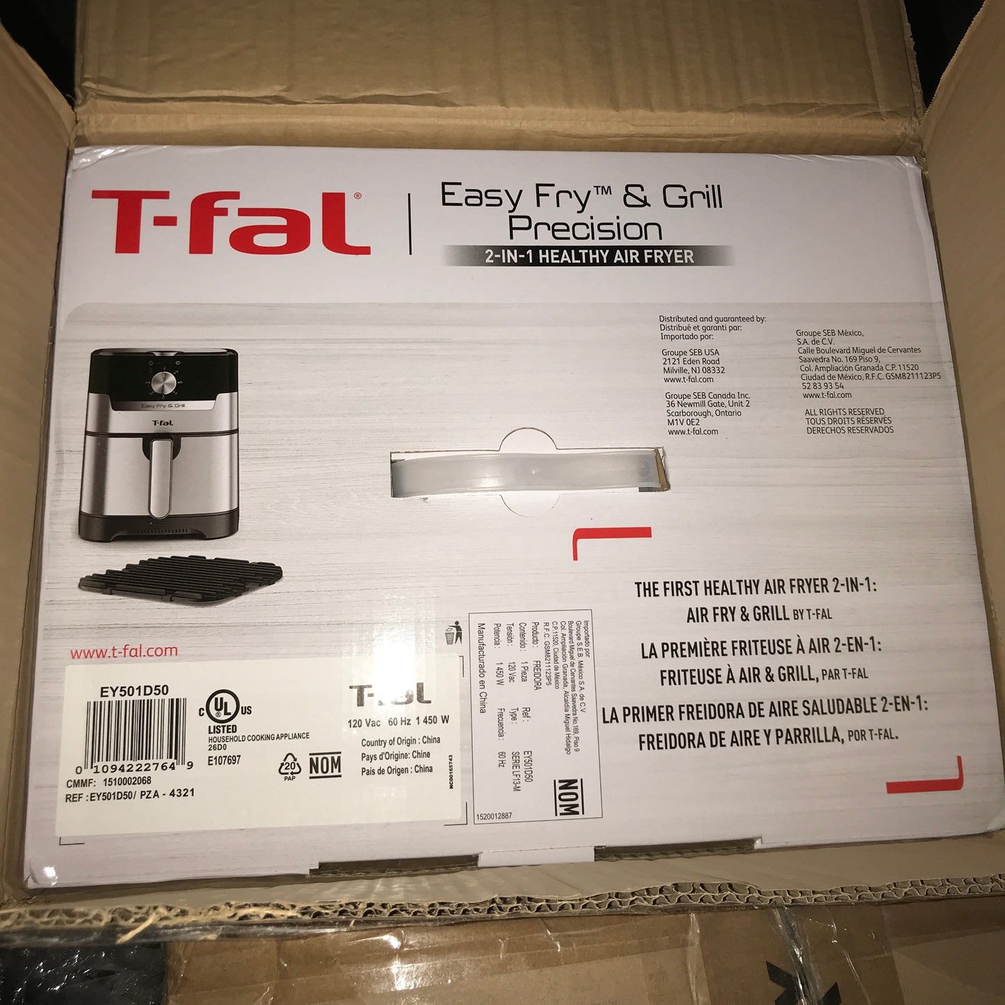 T-fal Easy Fry & Grill Classic+ 2-in-1 Air Fryer