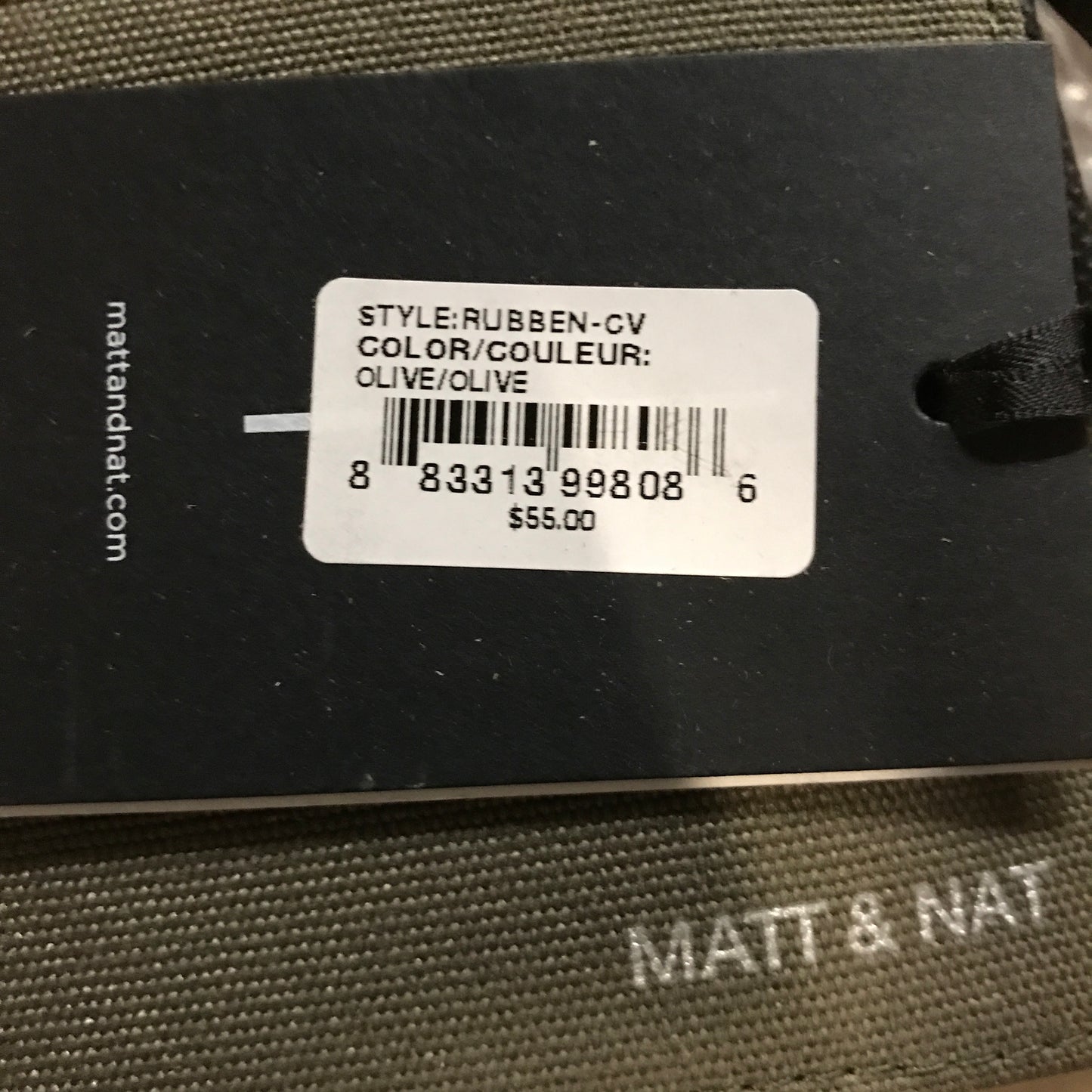 Matt & Nat Rubben Vegan Folded Wallet - Vintage - Olive