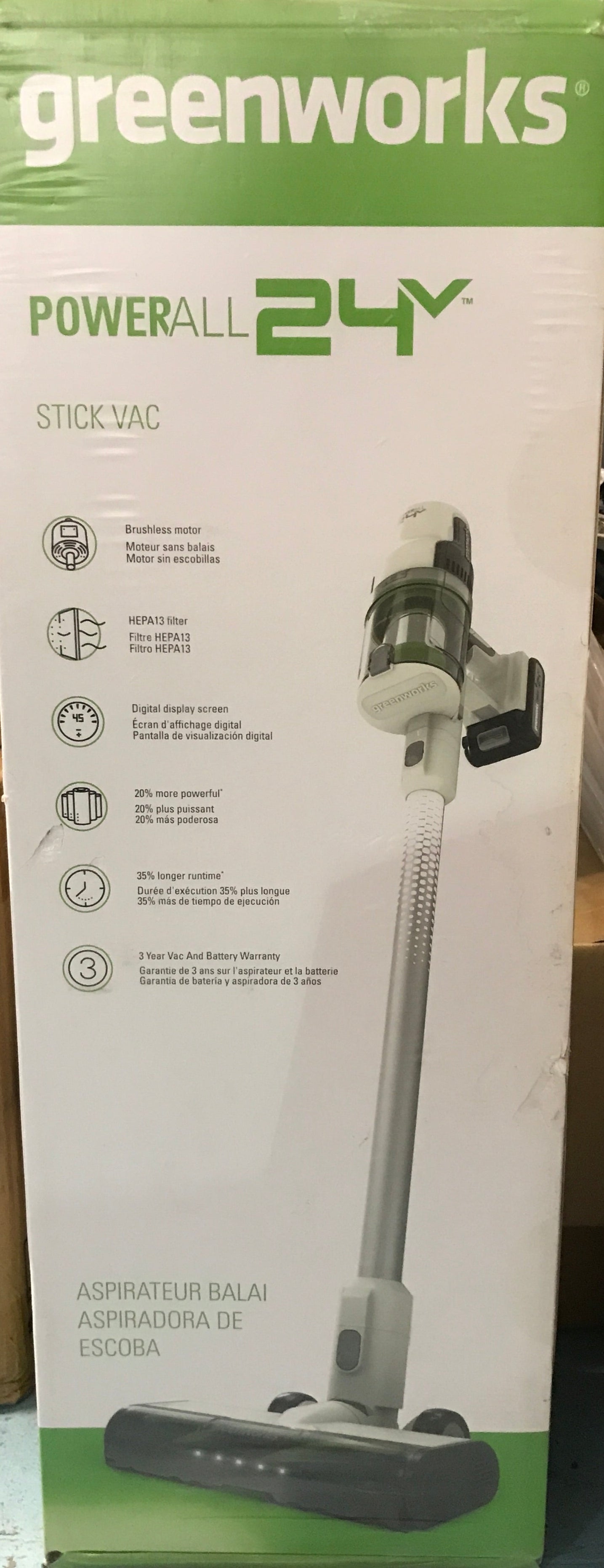 Greenworks PowerAll 24V Cordless Deluxe Stick Vacuum