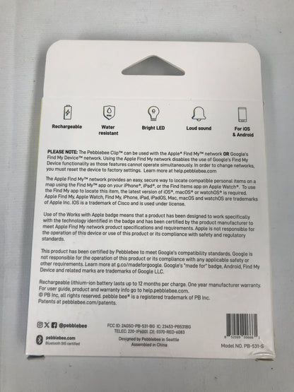 Pebblebee Clip Universal Mini Item Finder