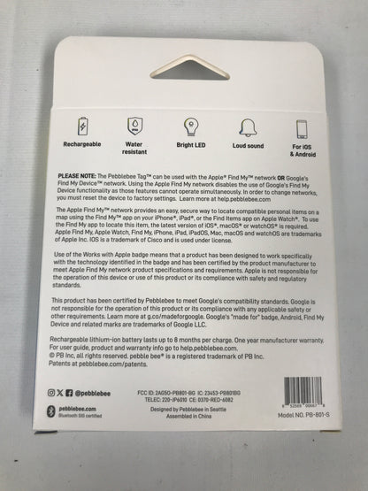 Pebblebee Tag Universal Mini Item Finder
