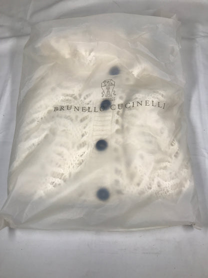 Brunello Cucinelli Foliage lace hooded cardigan in linen and silk diamond yarn