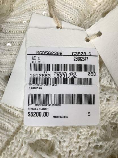 Brunello Cucinelli Foliage lace hooded cardigan in linen and silk diamond yarn