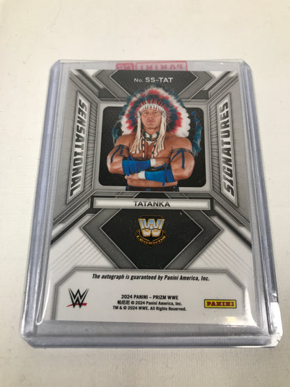 Panini Prizm WWE Tatanka Signed Card 2024