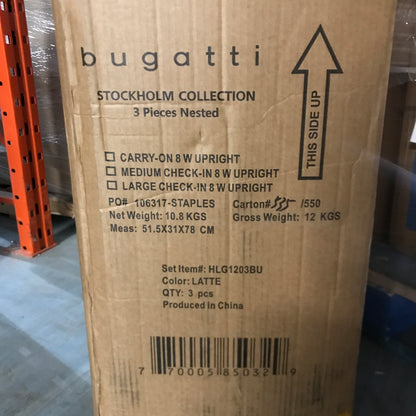 Bugatti Stockholm Collection 3 Piece Luggage Set - Latte