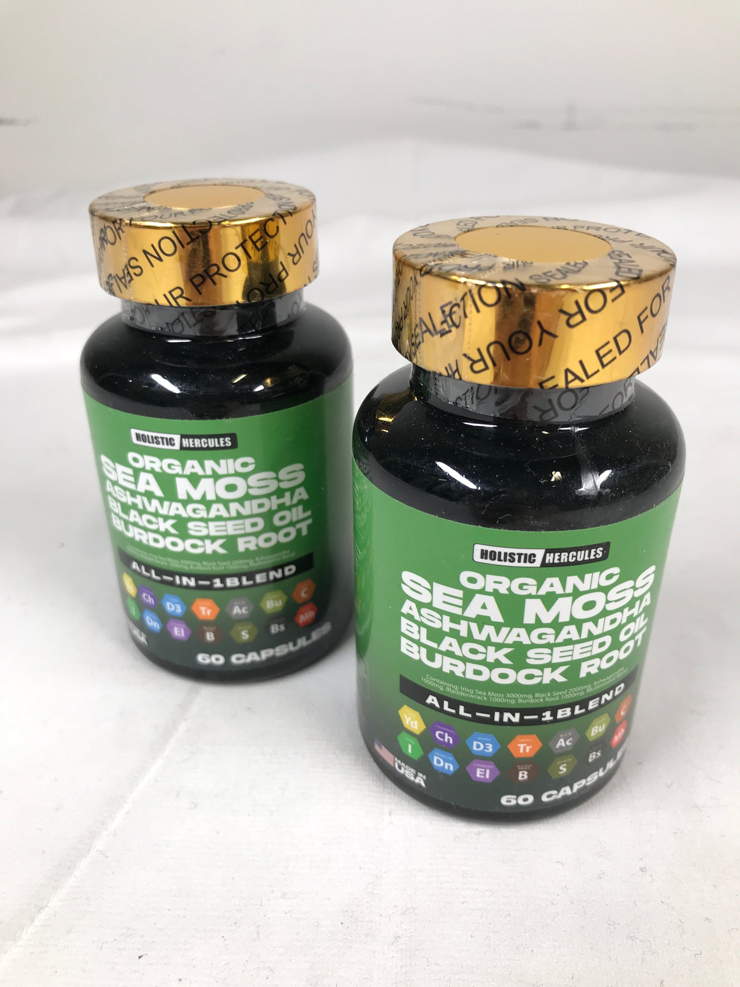 Holistic Hercules Shilajit Caps & Sea Moss Blend, 60 Capsules - 2 Pack
