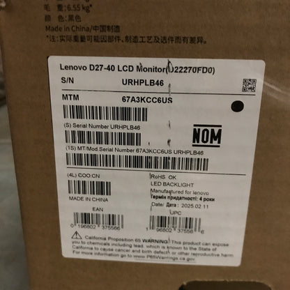 Lenovo D27-40 LCD Monitor