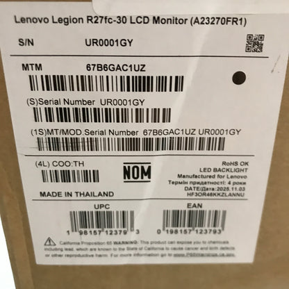Lenovo Legion R27fc-30 27-inch VA Curved FHD 280Hz Gaming Monitor