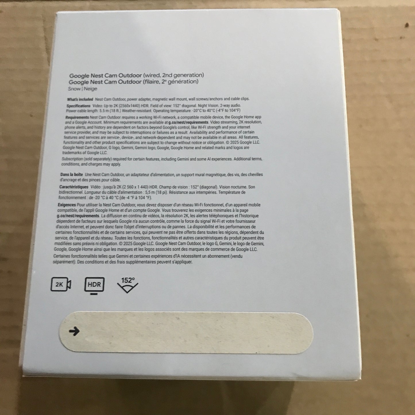 Google Nest Cam Outdoor (Wired, 2nd Gen)
