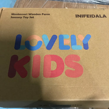 INIFEIDALA Montessori Wooden Farm Sensory Toy Set for Toddlers