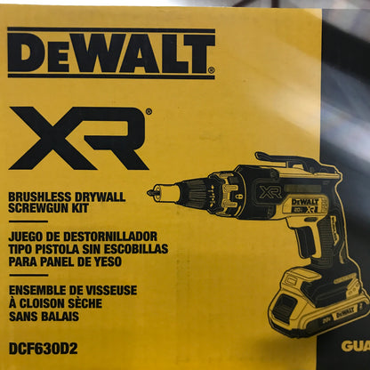 DEWALT 20V MAX Lithium-Ion Cordless Brushless Drywall Screwgun Kit