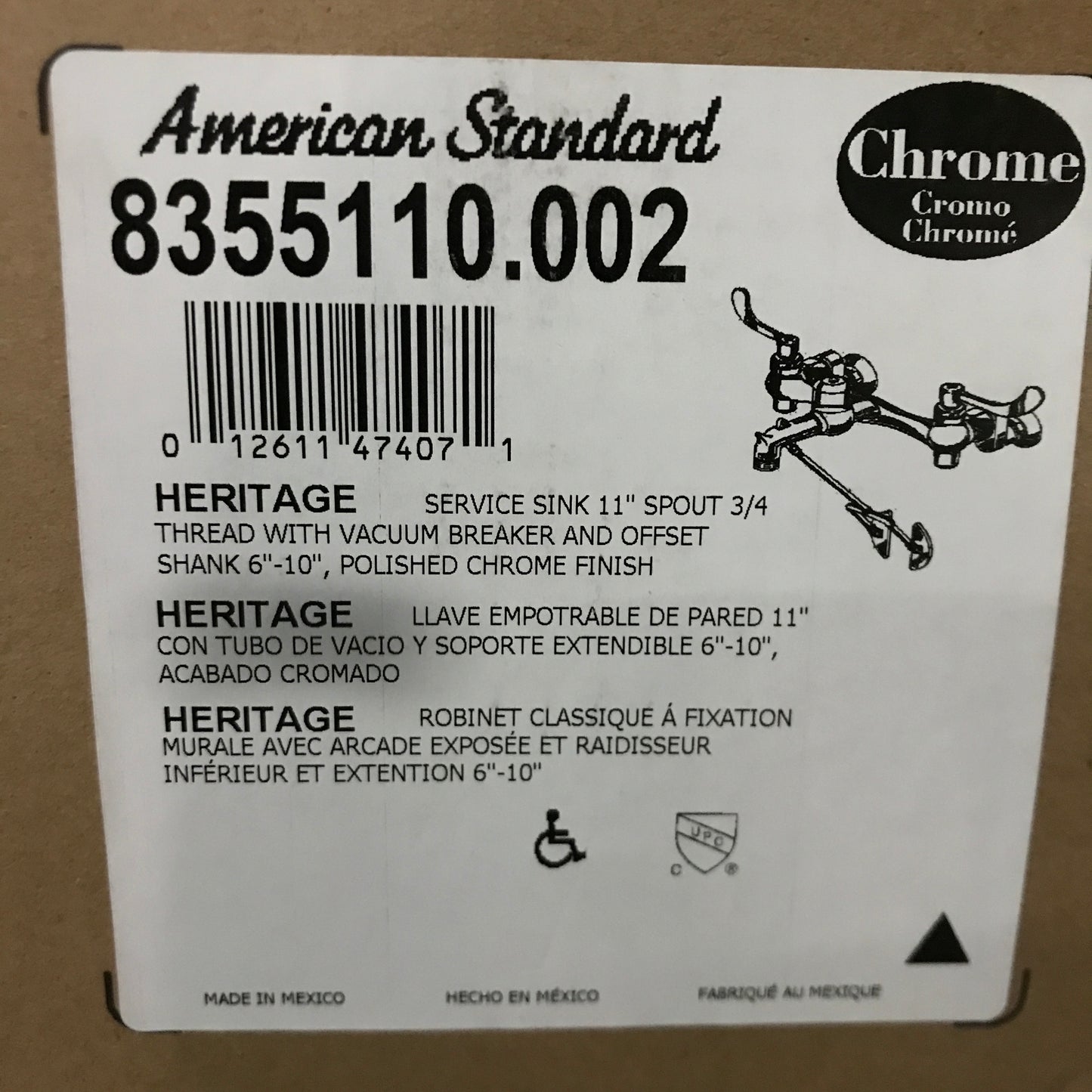 American Standard Service Sink Faucet - Polished Chrome