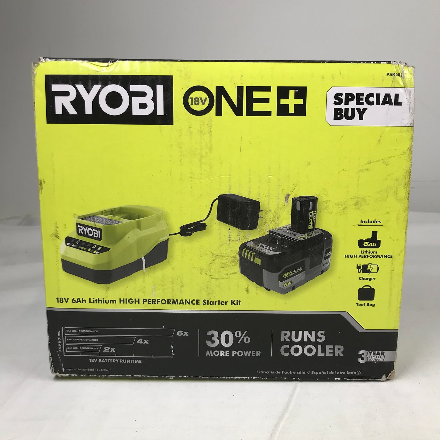 RYOBI 18V ONE+ HIGH PERFORMANCE Lithium-Ion 6.0 Ah Battery and Charger Kit