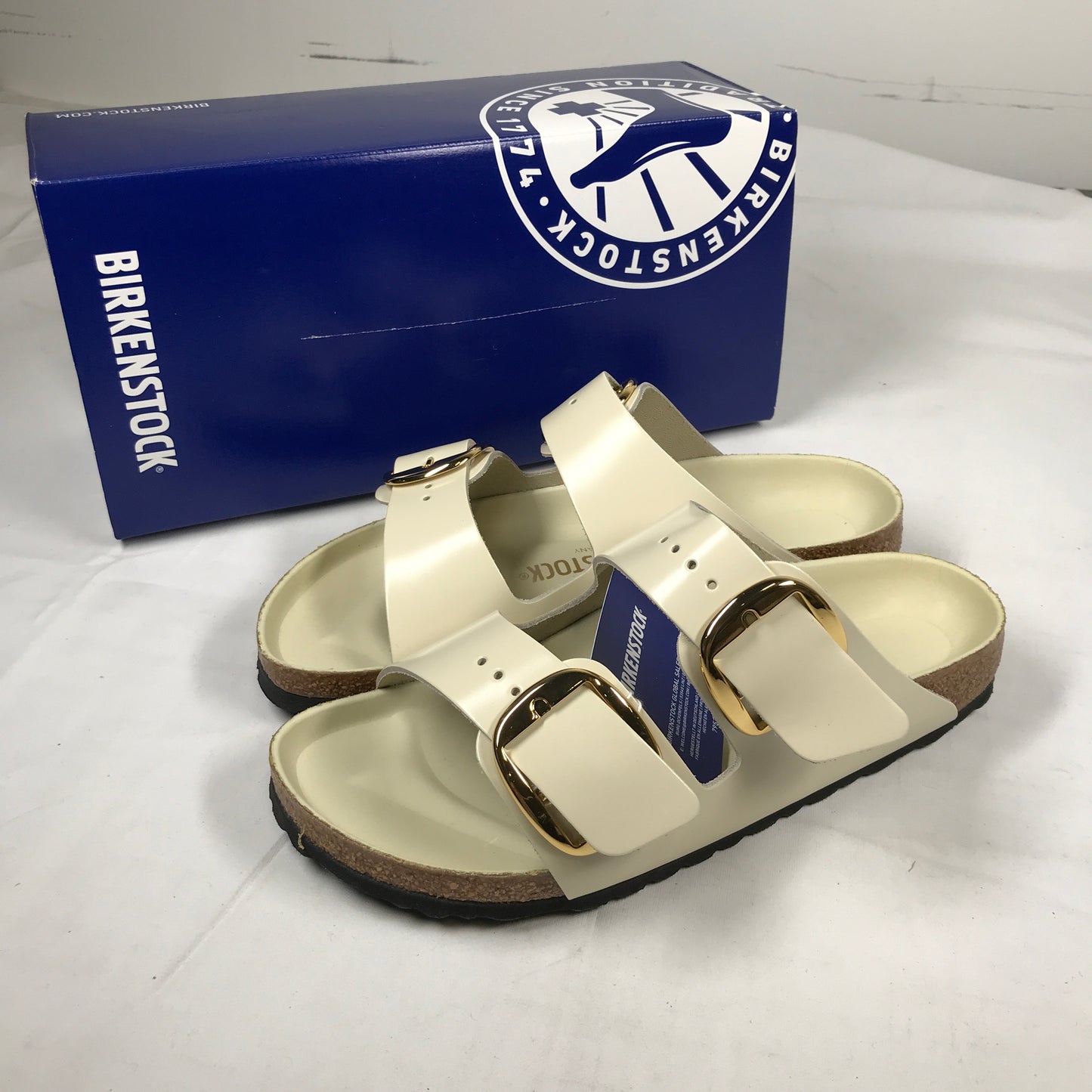 Birkenstock Women's Arizona Big Buckle Natural Leather Patent