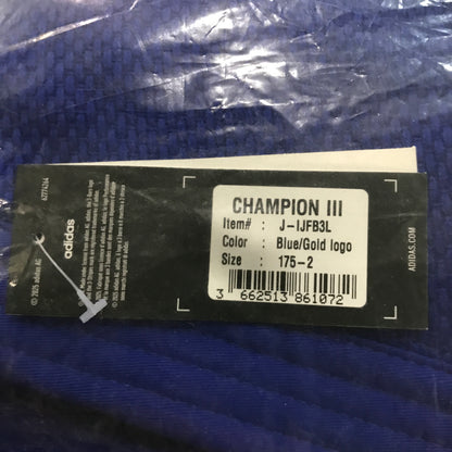 adidas IJF Champion III Judo Gi - Blue/Gold