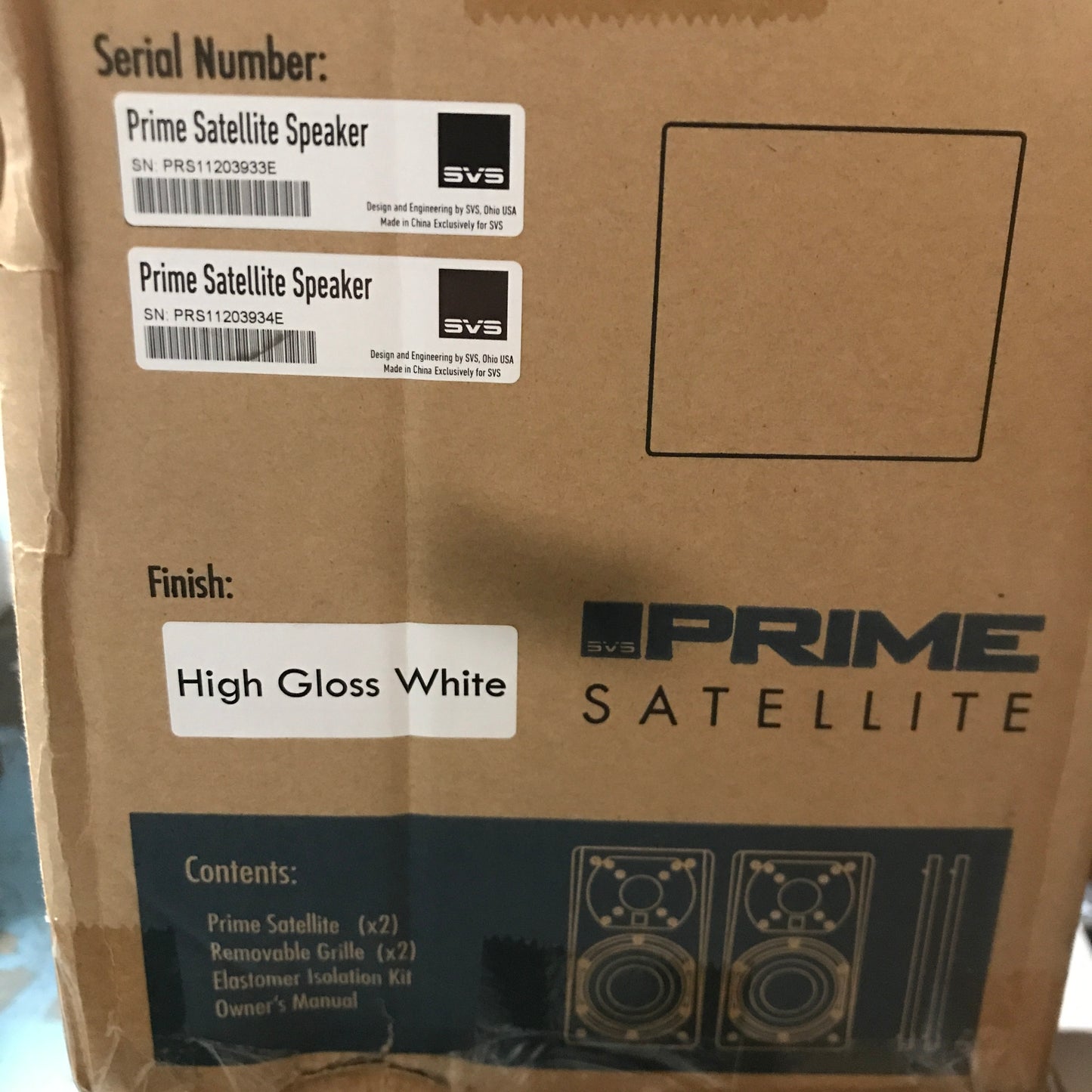 SVS Prime Satellite Speakers - High Gloss White (2-Pack)
