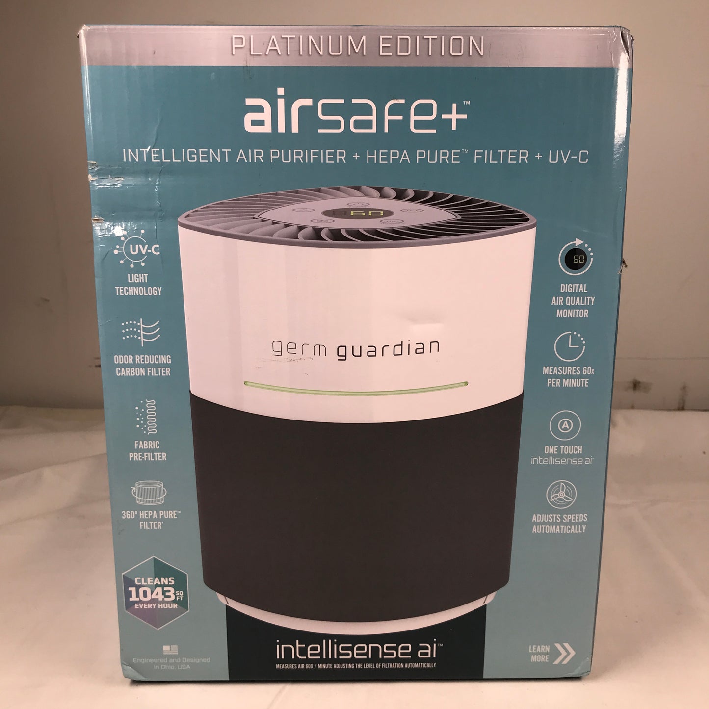 GermGuardian AC3050W Airsafe+ Platinum Edition Intelligent Air Purifier