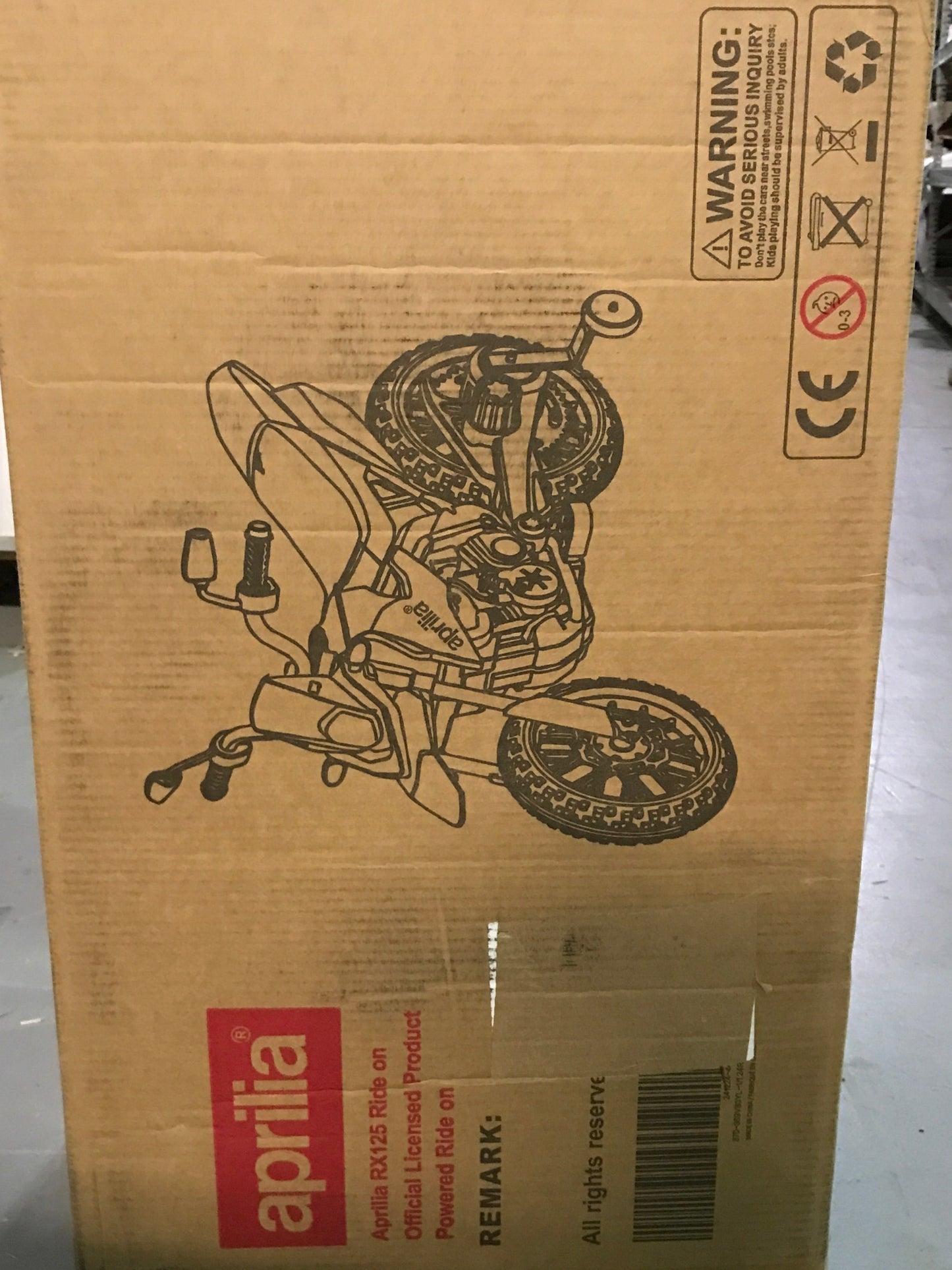 OLAKIDS Kids Motorcycle - Aprilia RX125 - Yellow