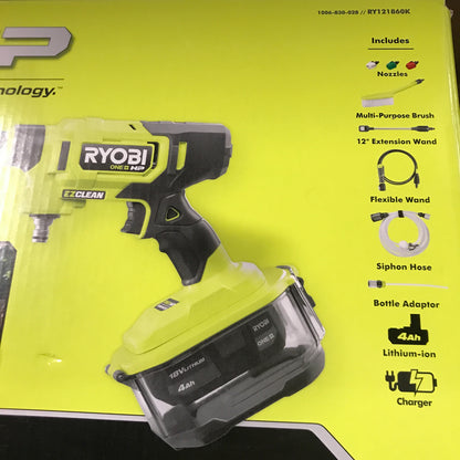 RYOBI 18V ONE+ HP Brushless 600 PSI Cordless Battery Power Cleaner Kit with 4.0 Ah Battery and Charger