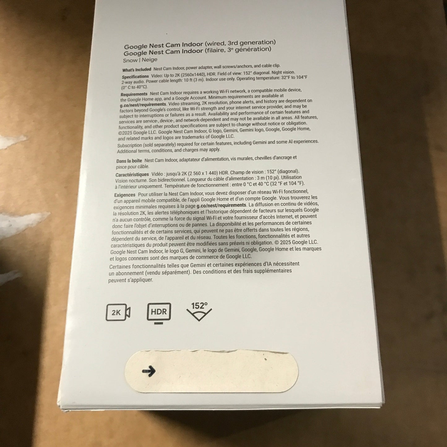 Google Nest Cam Indoor (Wired, 3rd Gen)