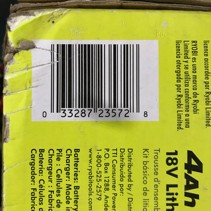RYOBI 18V ONE+ Starter Kit with (2) 4.0 Ah Lithium-Ion & (1) 2.0 Ah Lithium-Ion Batteries, and Charger
