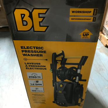 BE Power Equipment 2,150 PSI 1.6 GPM Electric Pressure Washer with Powerease Motor and AR Axial Pump