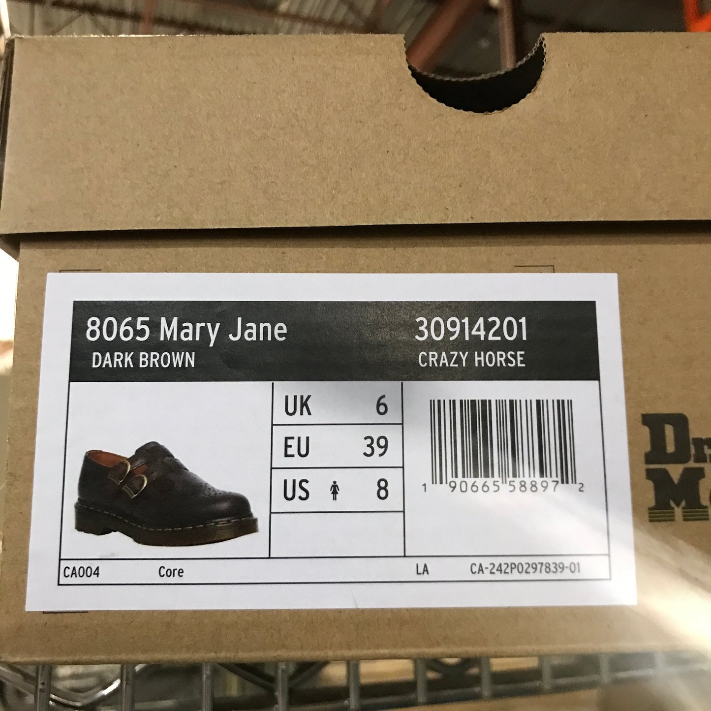 Dr. Martens 8065 Crazy Horse Leather Mary Jane Shoes in Dark Brown