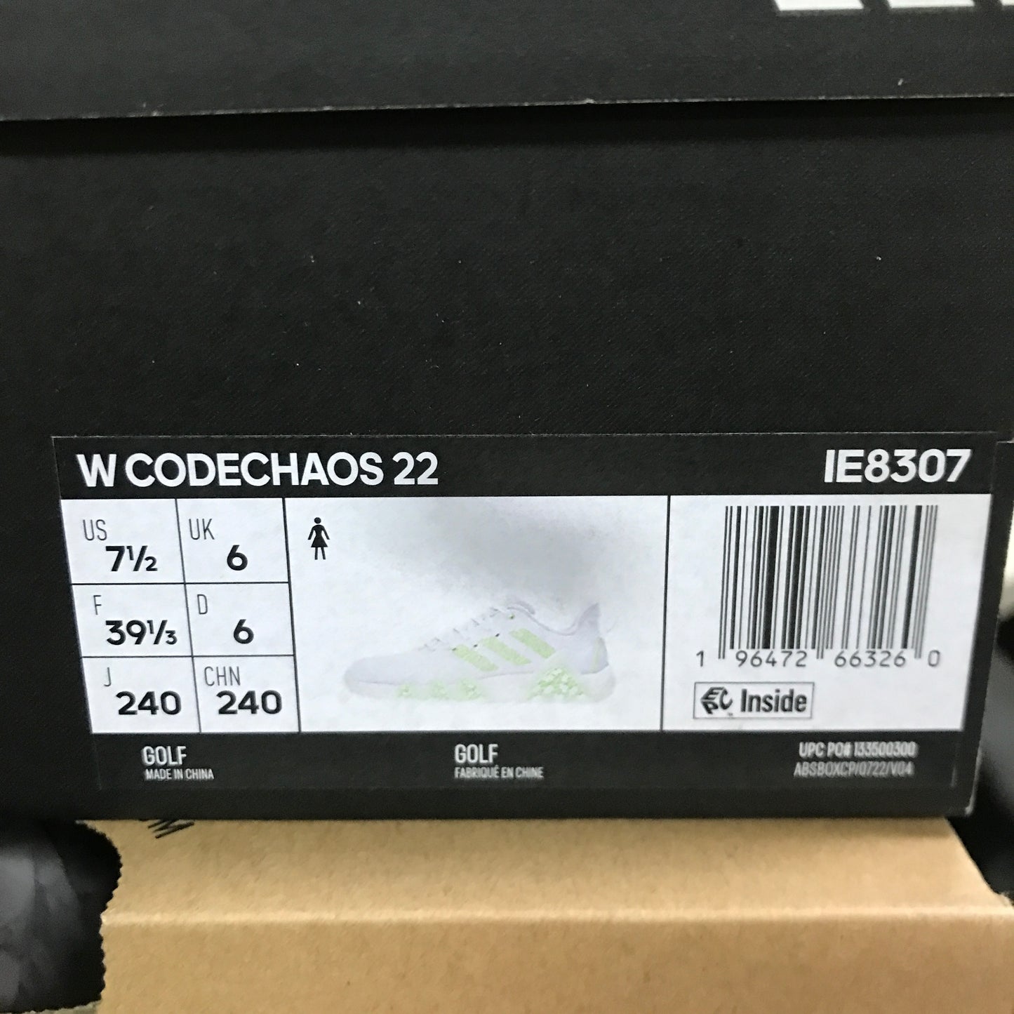 Adidas Women's Codechaos 22 Spikeless Golf Shoes - White/Green