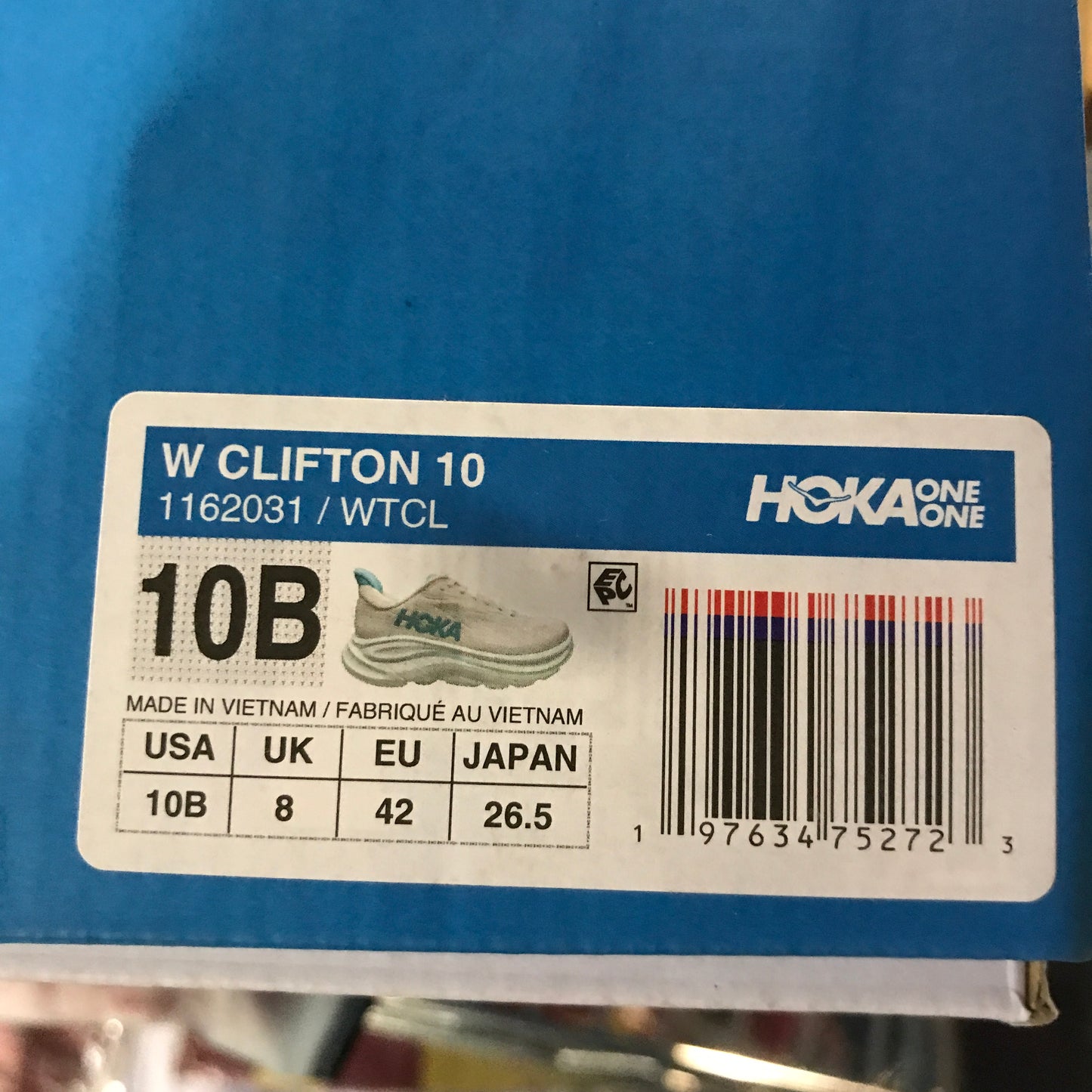 HOKA Women's Clifton 10 Running Shoes - White Cielo Blue