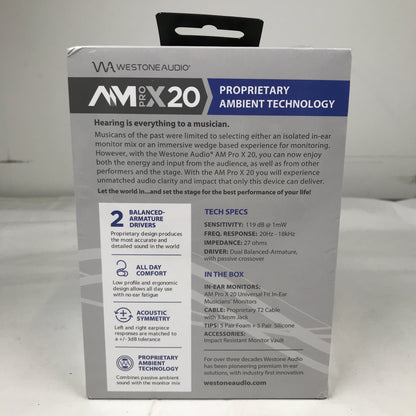 Westone Audio AM Pro X20 Earphones