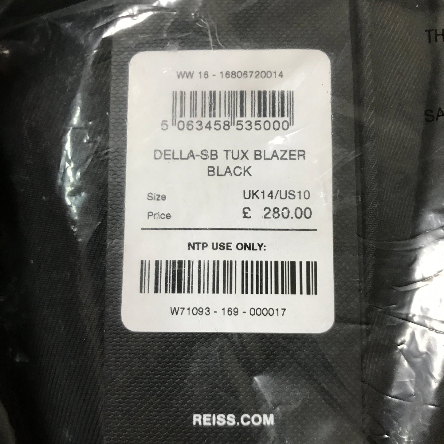 Reiss Della Atelier Single-Breasted Tuxedo Blazer in Black
